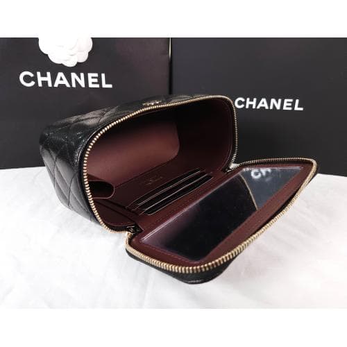 [국내배송] 쇼핑백 풀셋 샤넬 캐비어 베니티 직사각 블랙 AP1341 B10583 C39065