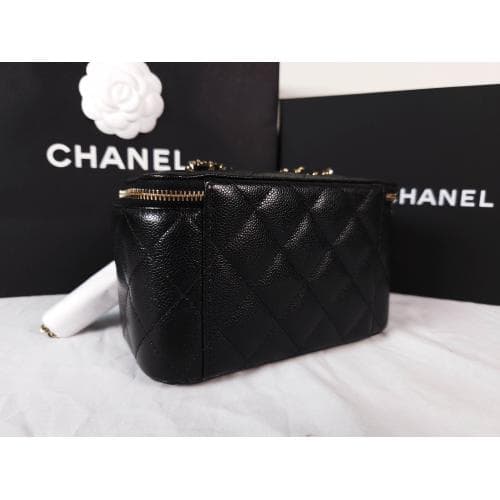 [국내배송] 쇼핑백 풀셋 샤넬 캐비어 베니티 직사각 블랙 AP1341 B10583 C39065