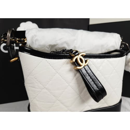 [국내배송] 쇼핑백 풀셋 내장칩 샤넬 가브리엘 호보백 스몰 화이트 A91810 Y61477 C0200