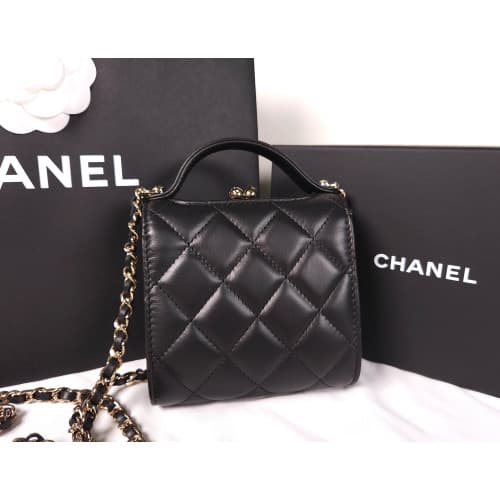 샤넬 레트로 핸들 체인백 램스킨 블랙 AP2837 B08440 94305