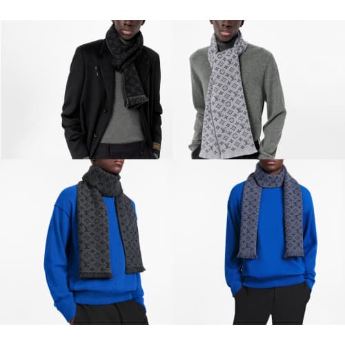 [국내배송] 쇼핑백 풀셋 선물포장 루이비통 모노그램 클래식 울 스카프 4종 M70520