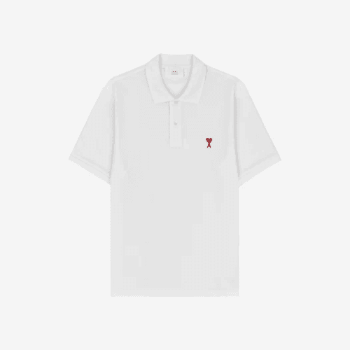 23SS 아미 체인스티치 하트 로고 루프백 오가닉 코튼 반팔 카라티 BFHPL001 760 100