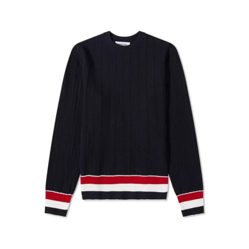 톰브라운 트리밍 풀오버 니트 네이비 남성 MKA384A Y3009 415