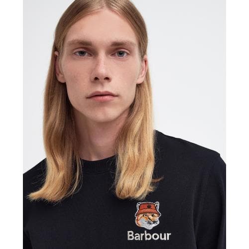 [당일배송]위너스애비뉴 바버 ZoZ X 메종키츠네 폭스헤드 티셔츠 블랙 MTS1228BK31