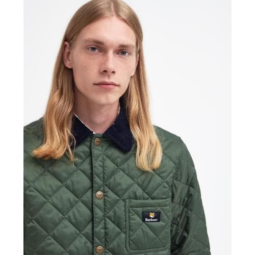 [당일배송]위너스애비뉴 바버 ZoZ X 메종키츠네 케닝 퀼팅 자켓 그린 MQU1735GN73