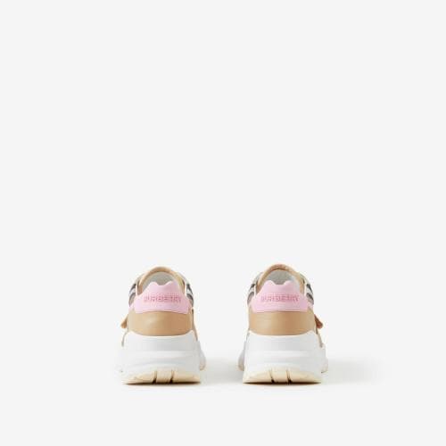 [당일배송]위너스애비뉴 버버리 ZoZ 체크 코튼 레더 스니커즈 핑크베이지 8049213
