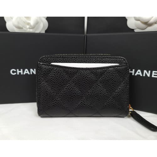 [국내배송] 쇼핑백 풀셋 샤넬 클래식 지퍼 카드지갑 AP0216 금장/은장