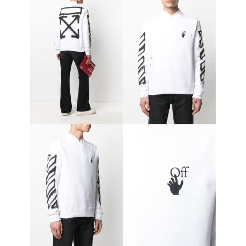 오프화이트 스프레이 맨투맨 OMBA025S21FLE004