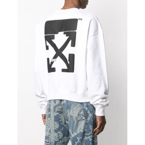 오프화이트 테크 마커 맨투맨 OMBA035S21FLE001