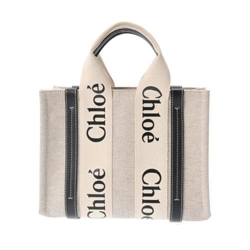 [당일발송] 끌로에 WoW WOODY 스몰 토트 백 베이지네이비 CHC22AS397/J2891J