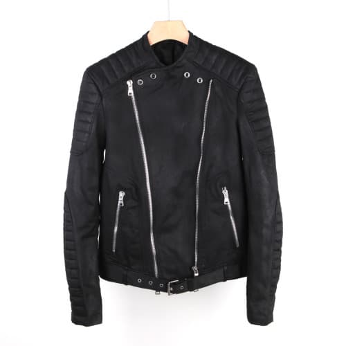 [클로딩캡슐] 코팅 라이더 자켓 블랙 D426 176