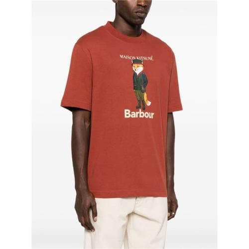 23FW 당일 바버X메종키츠네 뷰포트 폭스 반팔 MTS1224 OR31