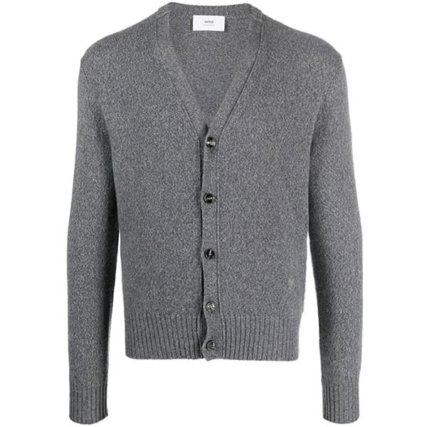 아미 스몰 하트 캐시미어 가디건 HKC127 005 그레이