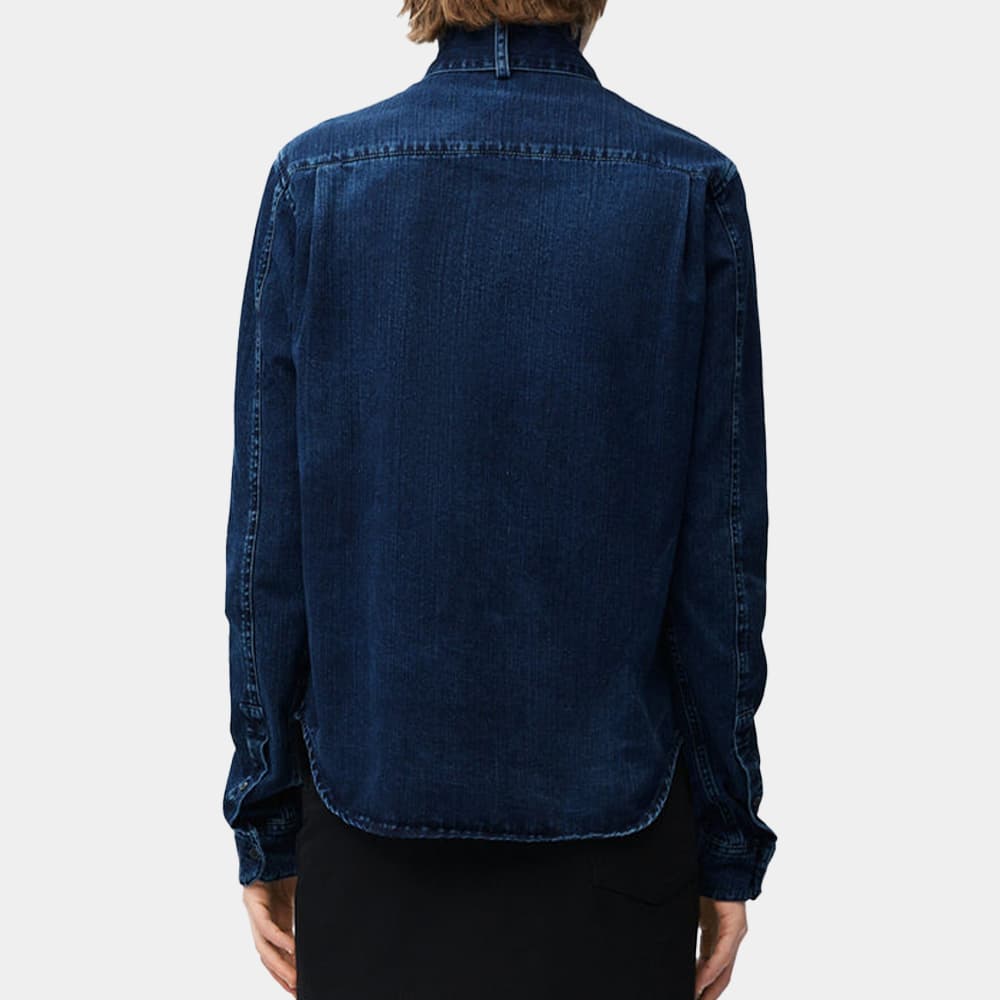 당일배송로에베 여성 인디고 보우 리본 데님 셔츠 자켓 블루 S359Y1DX09 8383