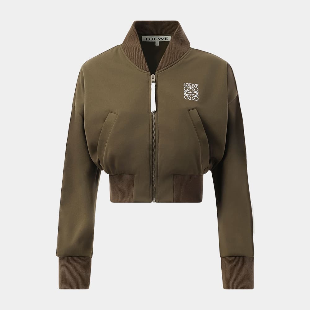 당일배송로에베 여성 테크니컬 크롭 저지 봄버 자켓 카키 S359Y02XC2 8967