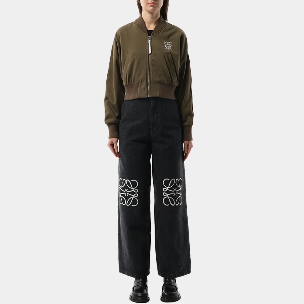 당일배송로에베 여성 테크니컬 크롭 저지 봄버 자켓 카키 S359Y02XC2 8967