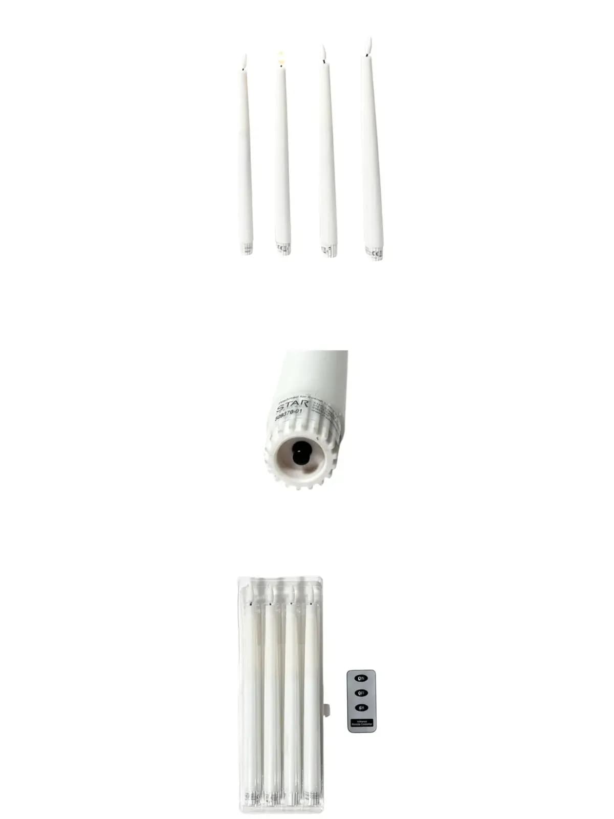 스칸디 에센셜 브라이트 LED 캔들 28.5 cm 4개 세트 509370-01 WHITE