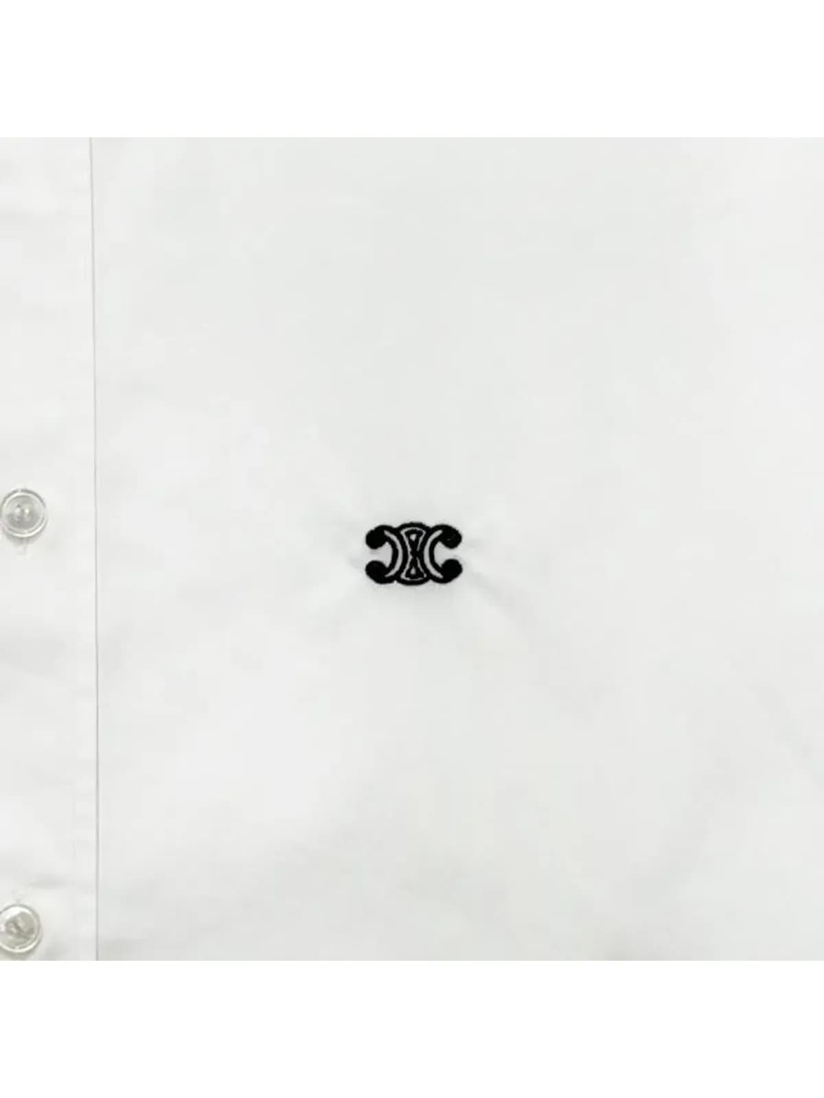 [논현 더팩토리](당일) 25SS 셀린느 트리옹프 자수 로고 코튼 셔츠 (2C983100X 01BC)