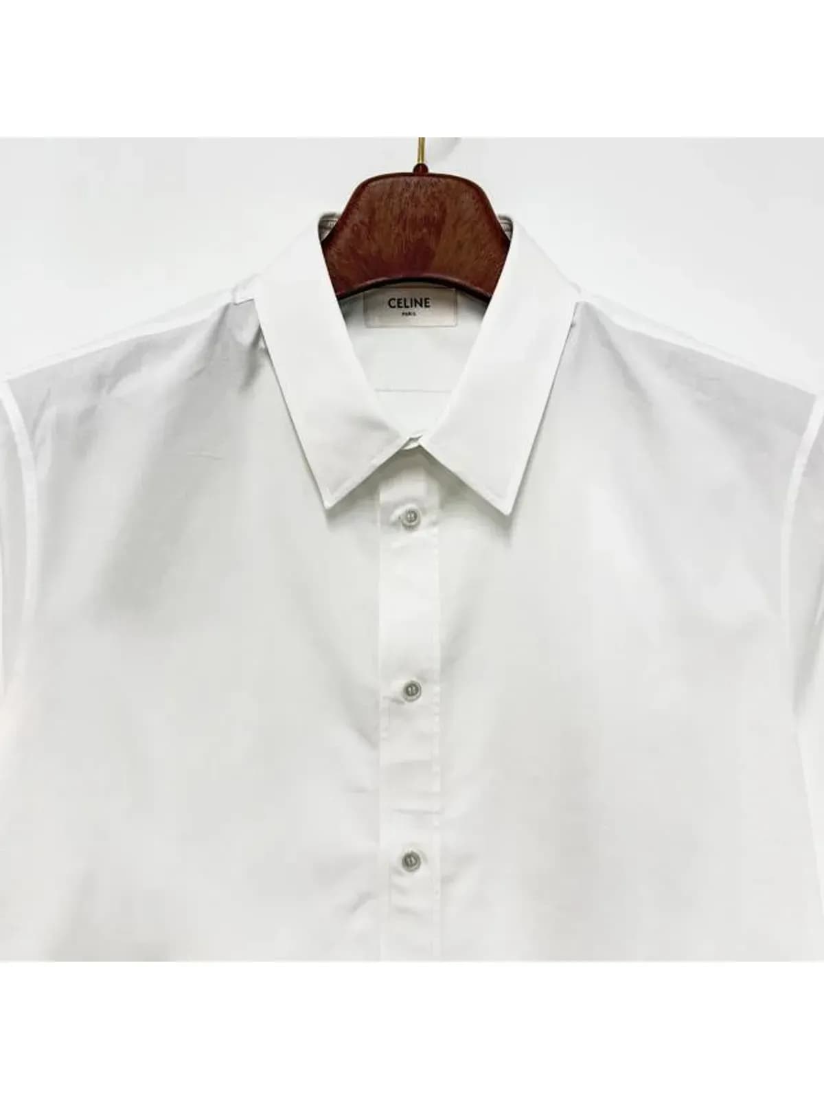 [논현 더팩토리](당일) 25SS 셀린느 트리옹프 자수 로고 코튼 셔츠 (2C983100X 01BC)