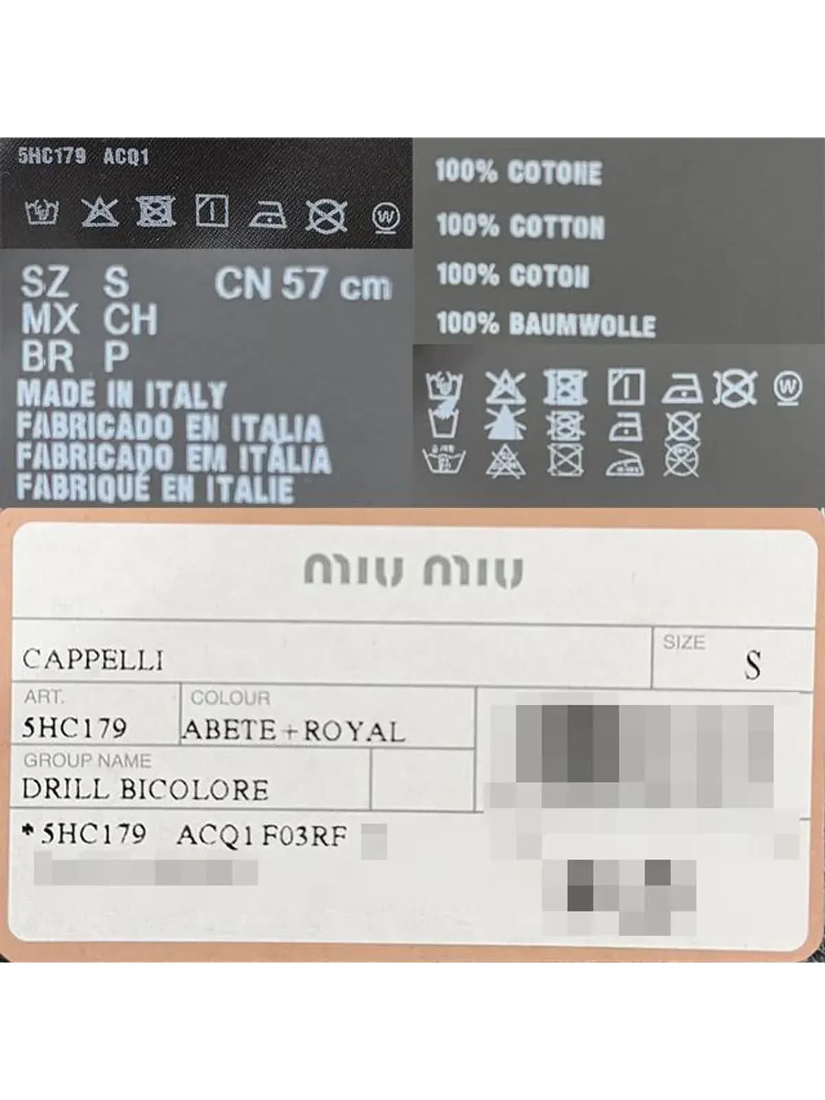 [논현 더팩토리](당일) 25SS 미우 미우 자수 로고 드릴 볼캡 모자 (5HC179 ACQ1 F03RF)