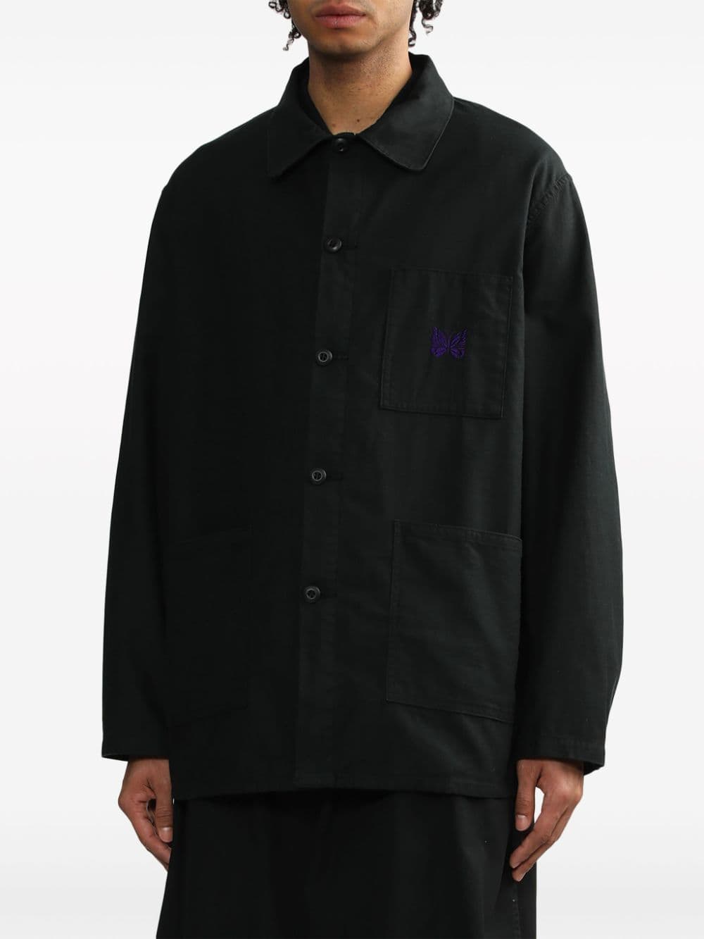 당일배송니들스 남성 디엔 커버올 백 새틴 셔츠 자켓 블랙 PU238 BLACK