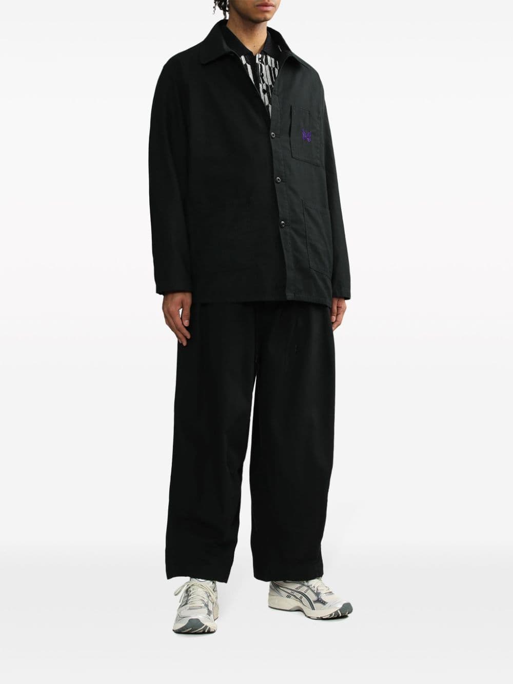 당일배송니들스 남성 디엔 커버올 백 새틴 셔츠 자켓 블랙 PU238 BLACK