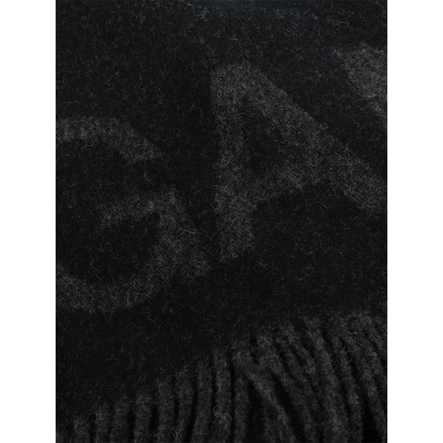 가니 프린지 울 스카프 머플러 (블랙) A3905 099