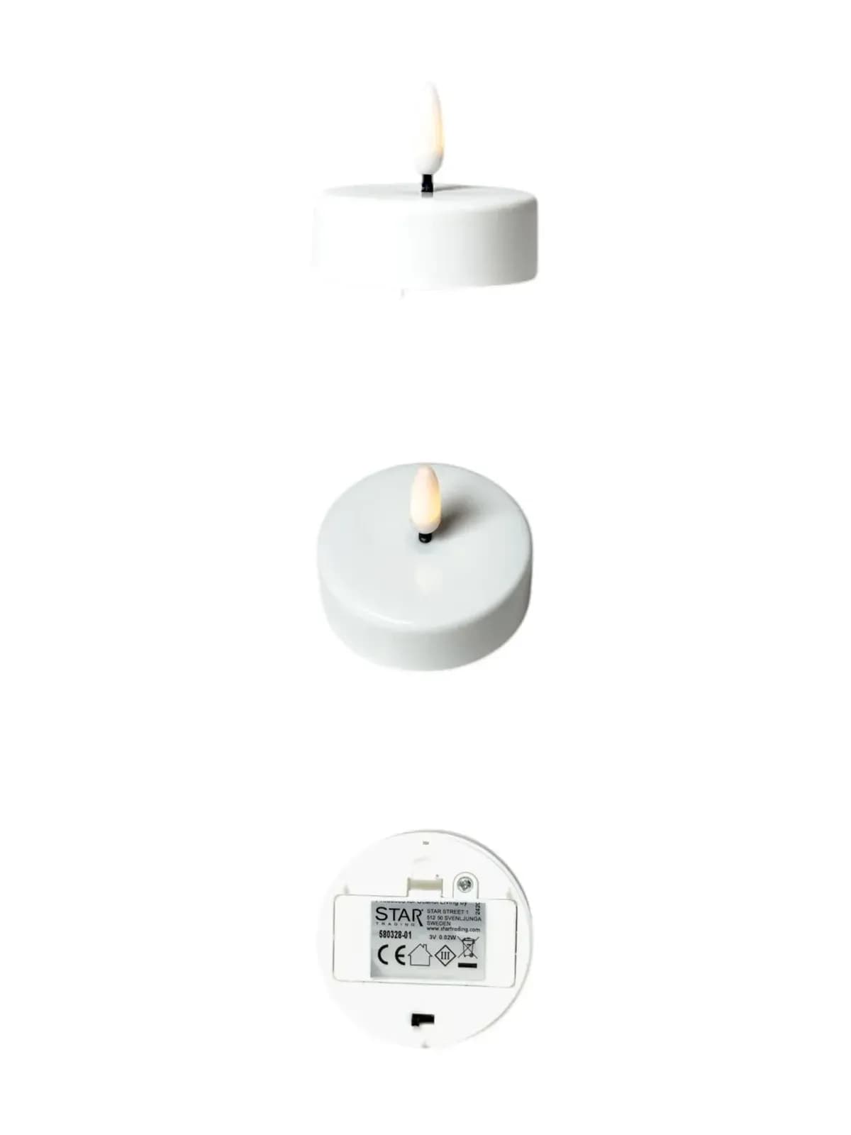 [라이크어스타] 스칸디에센셜 브라이트 LED 티라이트 5.8CM 2개 세트 580328-01 WHITE