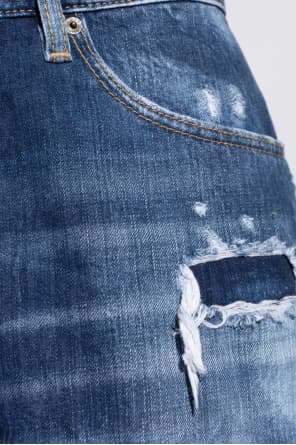 당일배송디스퀘어드2 남성 디스트레스드 데님 쇼츠 팬츠 반바지 블루 S74MU0840 S30309 470