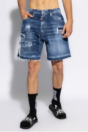 당일배송디스퀘어드2 남성 디스트레스드 데님 쇼츠 팬츠 반바지 블루 S74MU0840 S30309 470