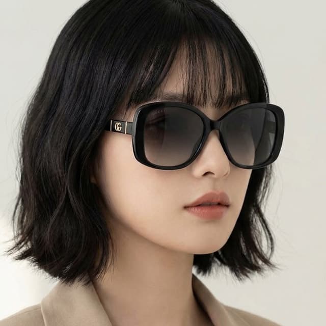 구찌 선글라스 GG0762S 001 명품 블랙 뿔테 오버핏 패션 여자 남자